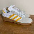 Adidas Shoes | Adidas Dennis Busenitz Skateboarding Shoes White Tan Gum Yellow - Size 10.5 | Color: Cream | Size: 10.5