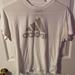 Adidas Tops | Adidas/Classic White Tshirt/M/ 3 Stripe White Tshirt In Excellent Condition | Color: White | Size: M