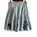 Anthropologie Skirts | Anthropologie Lithe Blue And Cream Striped Flare Skirt W/ Floral Accents 6 | Color: Blue/Cream | Size: 6