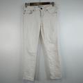 Free People Jeans | Free People Cream Floral Brocade Skinny Pants Size 27 | Color: Cream | Size: 27