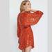 Free People Dresses | Free People Celeste Sequin Orange Mini Dress Euc Size - M | Color: Orange | Size: M