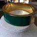 J. Crew Jewelry | J. Crew Hunter Green Hinged Clamper Bangle Bracelet | Color: Gold/Green | Size: Os