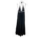 Free People Dresses | Free People | Crochet Trim Plunge V Halter Maxi Beach Dress Black Gauze | Color: Black | Size: Xs