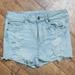 American Eagle Outfitters Shorts | American Eagle Hi-Rise Shortie - Women's Distressed Shorts - Sz 6 | Color: Blue | Size: 6