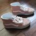 Vans Shoes | Blush Pink Suede & Fabric Vans High Top Sneakers Ladies 6 Men 4.5 | Color: Pink | Size: 6