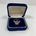 Pink Victoria's Secret Jewelry | Costume Womens Bling Ring Pink Glass And Cz Silver Tone Size 8.5 | Color: Pink | Size: 8.5