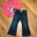 Disney Matching Sets | Disney Outfit Girls 3t Minnie Shirt ~3t Old Navy Jeans | Color: Pink | Size: 3tg