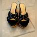 Kate Spade Shoes | Kate Spade Cork Wedges Sz 6 | Color: Black/Tan | Size: 6