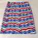 Lularoe Skirts | Lularoe Straight Pencil Cassie Xl Multicolor Skirt Pull On Knee Length Blue Red | Color: Blue/Red | Size: Xl