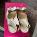 Kate Spade Shoes | Kate Spade Sawyer Gold/Starlight Old Gold Metallic Bow Slingback Heels Size 8 | Color: Gold | Size: 8