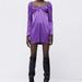 Zara Dresses | Brand New Zara Silk Dress Size Small | Color: Black/Gold/Purple | Size: S