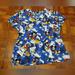 Disney Tops | Disney Mickey Mouse Stars Patriotic Scrub Top Nurse Med Women's Large Short Slv | Color: Blue/White | Size: L