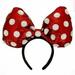 Disney Accessories | Large Sequin Minnie Bow Headband | Color: Red/White | Size: Os