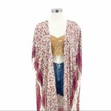 American Eagle Outfitters Jackets & Coats | American Eagle Outfitters Boho Kimono Os | Color: Cream/Red | Size: Os