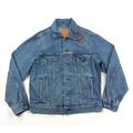 Levi's Jackets & Coats | Levis Premium Vintage Fit Relaxed Mens Medium Denim Jean Trucker Jacket Painted | Color: Black/Blue | Size: M
