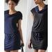 Athleta Dresses | Athleta Translation Dress Women S Reversible Jersey Cowl Neck Black Gray | Color: Black/Blue | Size: S