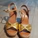 Kate Spade Shoes | Kate Spade Bow Gold Espadrilles. Size 8/5. | Color: Gold | Size: 8.5