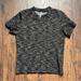 Free People Tops | Free People Textured Shortsleeve Mock Neck Tee | Color: Black/White | Size: M