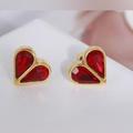 Kate Spade Jewelry | Kate Spade Rock Solid Ruby Gold Heart Earrings | Color: Gold/Red | Size: Os