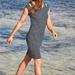 Athleta Dresses | Athleta Striped Cold Shoulder Dress | Color: Blue/Gray | Size: M