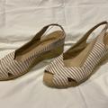 Ralph Lauren Shoes | Euc Ralph Lauren Espadrilles Tan White Striped Sz 11 | Color: Tan/White | Size: 11