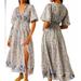 Free People Dresses | Free People Lysette Floral Maxi Dress Size S | Color: Gray | Size: S