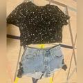 Levi's Shorts | 501 Levis Daisy Dukes & Matching Top ! | Color: Black/Blue | Size: 26