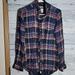 American Eagle Outfitters Tops | American Eagle Plaid Long Sleeve Buttom Down Shirt Sz S | Color: Blue/Pink | Size: S