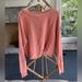 Free People Sweaters | Free People Slouchy Cropped Crochet Rolled Hem Faded Pink Sweater Small | Color: Pink | Size: S