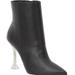 Nine West Shoes | Nine West Tonight Black Leather Clear Heel Dress Booties | Color: Black | Size: 9