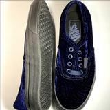 Vans Shoes | Authentic Velvet Vans | Color: Blue | Size: 5