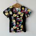 Disney Tops | Disney Pooh And Eeyore Floral Scrub Top Woman’s Size Small Stretch | Color: Black/Yellow | Size: S