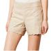 Anthropologie Shorts | Anthropologie Elevenses Linen Blend Embroidered Scallop Shorts | Color: Cream/Tan | Size: 6