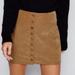 Free People Skirts | Free People Oh Snap Vegan Leather Mini Skirt Tan Brown 2 Ob527316 | Color: Brown/Tan | Size: 2