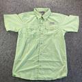 Columbia Shirts | Columbia Pfg Mens Green Short Sleeve Button Down Shirt Size Xl | Color: Green/Silver | Size: Xl