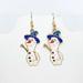 Disney Jewelry | Earrings Olaf W Hat Snowman Frozen Disney Funny Kawaii Winter Holiday Christmas | Color: Gold/White | Size: Os