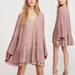 Free People Dresses | Free People Can't Help It Pleated V-Neck Oversized Bell Sleeves Pink Mini Dress | Color: Pink | Size: Xs