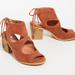 Anthropologie Shoes | Anthropologie Silent D Size 8 Guilford Honey Brown Cut Out Heeled Suede Shoe | Color: Brown | Size: 8