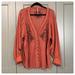 Free People Tops | Free People Balloon Sleeve Button Down Embroidered Blouse | Color: Orange | Size: Xs