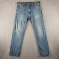 Levi's Jeans | Levis 502 Jeans Mens 36x32 Blue Denim Distressed Thrashed Grunge Skater Rocker | Color: Blue | Size: 36