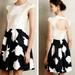 Anthropologie Dresses | Anthropologie Troubadour Contrast Study Silk Blend Floral Dress Sz 6 | Color: Black/Cream | Size: 6
