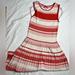 Kate Spade Dresses | Kate Spade New York Pleated M Striped Tank Dress Cotton Blend Red White A070823 | Color: Red/White | Size: M