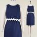 J. Crew Dresses | J. Crew Going Places Ric Rac Tiered Linen Sheath Dress Navy And White Size 0 | Color: Blue/White | Size: 0