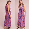 Anthropologie Dresses | Anthropologie Maeve Macie Maxi Dress Sz 2 | Color: Purple/Red | Size: 2