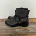 Anthropologie Shoes | Anthropologie Silence & Noise Black Leather Harness Boots Size 6 | Color: Black | Size: 6