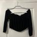 American Eagle Outfitters Tops | American Eagle Don’t Ask Why | Off The Shoulder Crop Top | Color: Black | Size: One Size