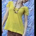 Anthropologie Tops | Anthropologie Pilcro Mustard Soutache Lace Top | Color: Yellow | Size: M
