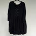 Free People Dresses | Free People Fp Beach Size Large Mini Black Dress/Coverup. Sheer. Long Sleeve | Color: Black | Size: L