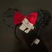 Disney Accessories | Disney Sequin Bow Minnie Ears | Color: Black/Red | Size: Os