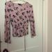 American Eagle Outfitters Tops | American Eagle Pink Long Sleeve Size: M | Color: Pink/White | Size: M